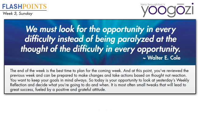 We must look for the opportunity in every difficulty instead of being paralyzed at the thought of the difficulty in every opportunity. Walter E. Cole.