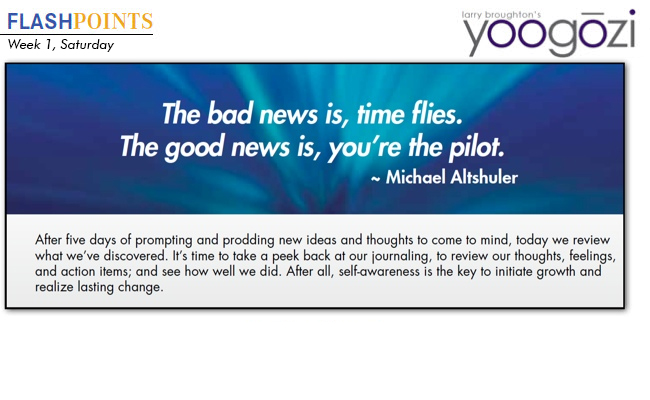 the bad news is time flies. The good news is, you're the pilot. Michael Altshuler