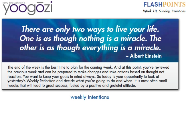 There are only two ways to live your life. One is as though nothing is a miracle. The other is as though everything is a miracle. ~ Albert Einstein