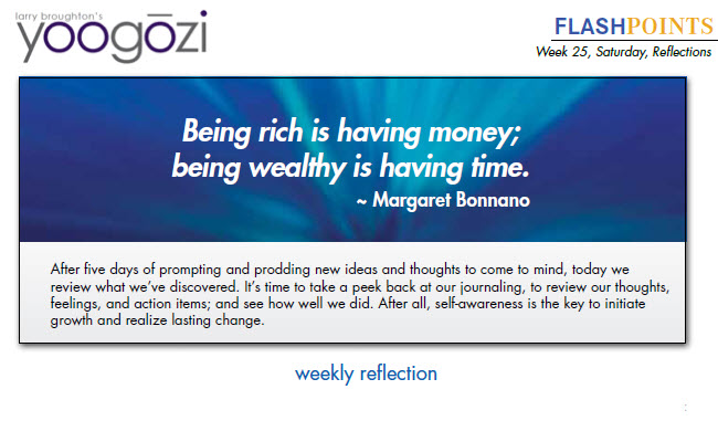 After five days of prompting and prodding new ideas and thoughts to come to mind, today we review what we’ve discovered. It’s time to take a peek back at our journaling, to review our thoughts, feelings, and action items; and see how well we did. After all, self-awareness is the key to initiate growth and realize lasting change.