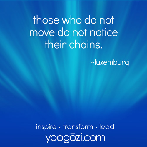 those who do not move do not notice their chains. ~luxemburg